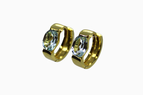 Divya दिव्या | Blauer Topas | Hoop | 18K Vermeil Vergoldung